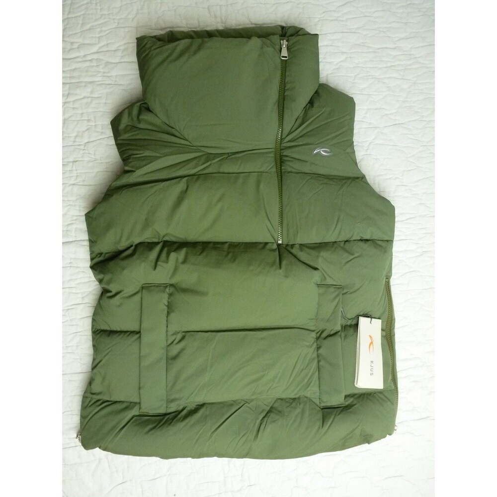 KJUS Women's Down Puffer Vest, 750 fill, Green, Medium (EU 38), Retail $449